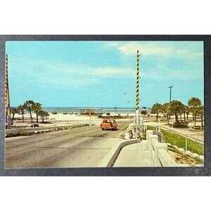Casey Key Beach & Pavilion Nokomis Florida - Vintage 1950s Postcard